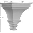 thumbnail image 2 of Ekena Millwork 7 1/8"W x 5 1/8"D x 7 1/2"H Traditional Sconce Corbel, 2 of 14