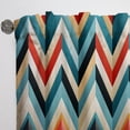 thumbnail image 5 of Designart "Mid Century Chic In Blue And Beige I" Geometric Modern Curtain, Geometric Single Panel, 5 of 6