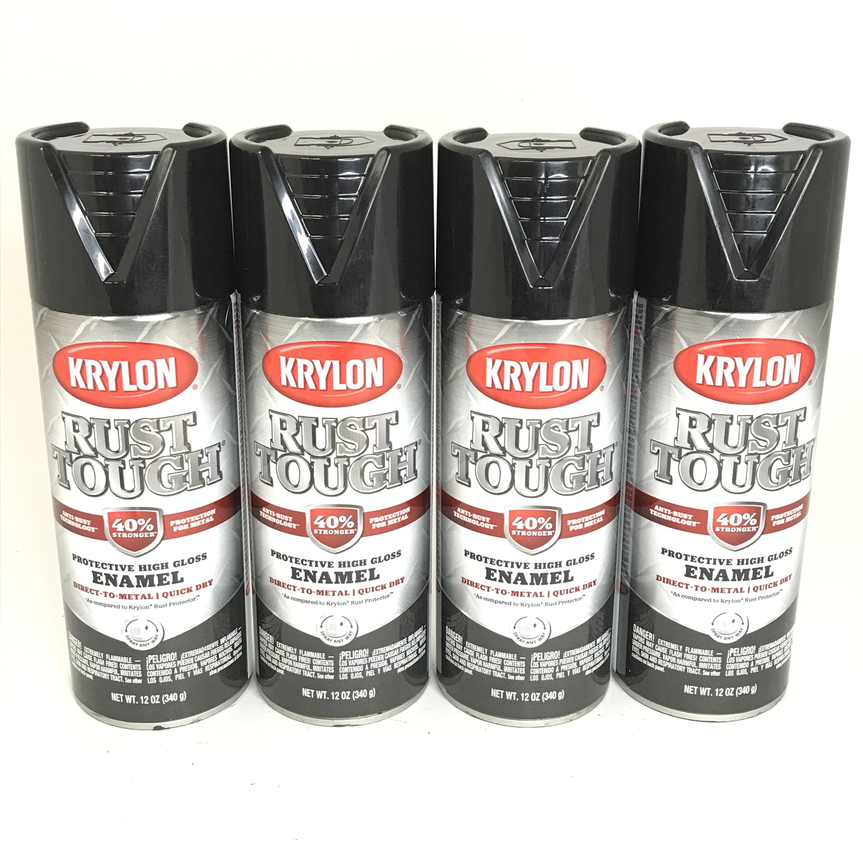 KRYLON RTA92024 PACK GLOSS BLACK Rust Tough Protective Enamel Quick