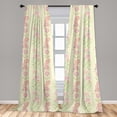 thumbnail image 5 of Ambesonne Floral Curtains, Echinacea Flowers Pattern, Pair of 28"x95", Pastel Pink and Pale Green, 5 of 5