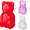 Red, variant on Valentine’s Day Gummy Bear Container, Clear Bear-Shaped Plastic Candy Jar, 16 Inch Large Gift & Party Favor Container for Valentine Displays