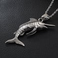 thumbnail image 5 of Punk Vintage Tuna Shape Men's 14K White Gold Pendant Gothic Biker Animal Pendant Necklace Fashion Jewelry Gifts, 5 of 6