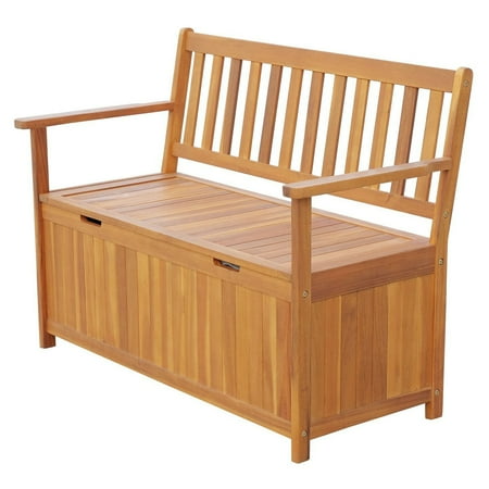bench storage outdoor wooden waterproof outsunny removable lining patiosme walmart