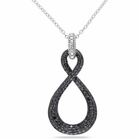 1/3 Carat Diamond 2-Tone Sterling Silver Infinity Pendant