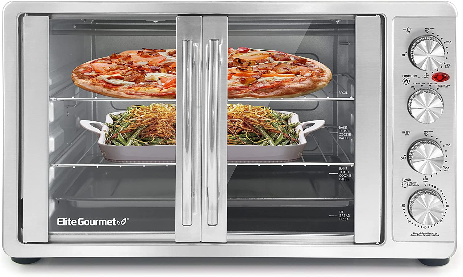 Elite Gourmet ETO4510M Double French Door Countertop Convection