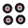 thumbnail image 4 of Yinanstore 4Pcs RC Car Tires, Accessories Stable Performance Upgrade Parts RC Parts Replacement for C14 C24 C34 1/16 RC Car Part Red, 4 of 8