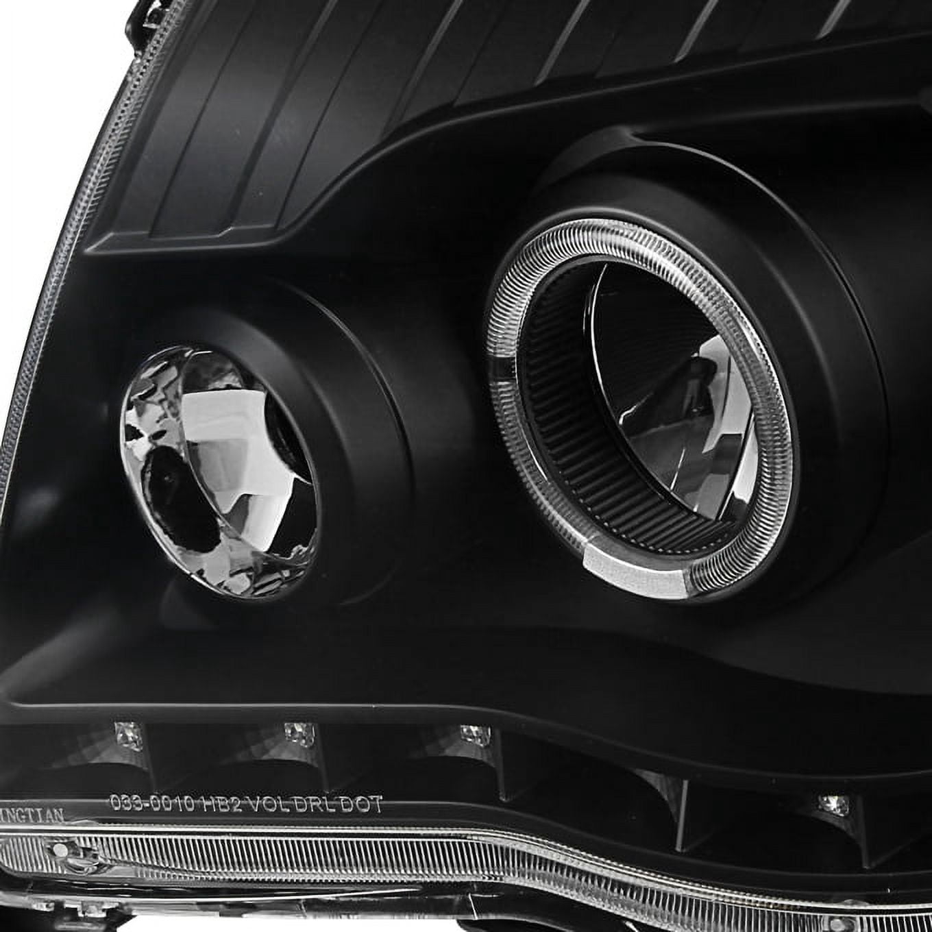 AKKON - For 2005-2011 Toyota Tacoma Black Bezel Dual Ring DRL Daylight LED Projector Headlights Pair Left+Right