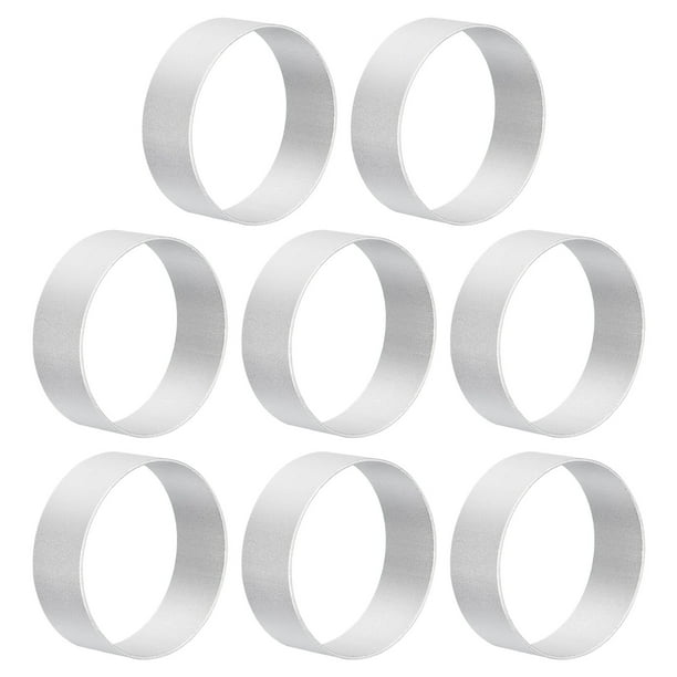8uds Cortador Redondo Galletas Aluminio Aleación Círculo Cortadores Galletas Metal Molde Galletas para Hacer Pasteles Fondant Galletas, Plateado
