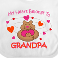 thumbnail image 4 of Inktastic Heart Belongs to Grandpa Girls Baby Bib, 4 of 4