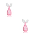 thumbnail image 2 of Matsuzay Silicona Handheld U-Type Baby Cepillo de Cepillo de de entrenamiento Portable Kids Toddlers Limpieza Gadgets Small, Pink rosado S 2piezas Matsuzay CBP160298, 2 of 6