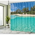 thumbnail image 5 of Ambesonne Colorful Shower Curtain, Virgin Gorda Island Beach, 69"Wx70"L, Cobalt Blue Aqua and Emerald, 5 of 5