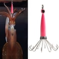 thumbnail image 2 of Squid Jig Pesca Señuelo Gancho Pulpo Cebo duro artificial (Rosa luminoso 10 garras), 2 of 2