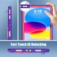 thumbnail image 3 of Dteck Kids Case for iPad 10th Generation 10.9 Inch, Heavy Duty Shockproof Rugged Child-Proof Protective Cover with Built-in Kickstand fot 10.9" iPad 10th Gen 2022,Purple/Rose, 3 of 8