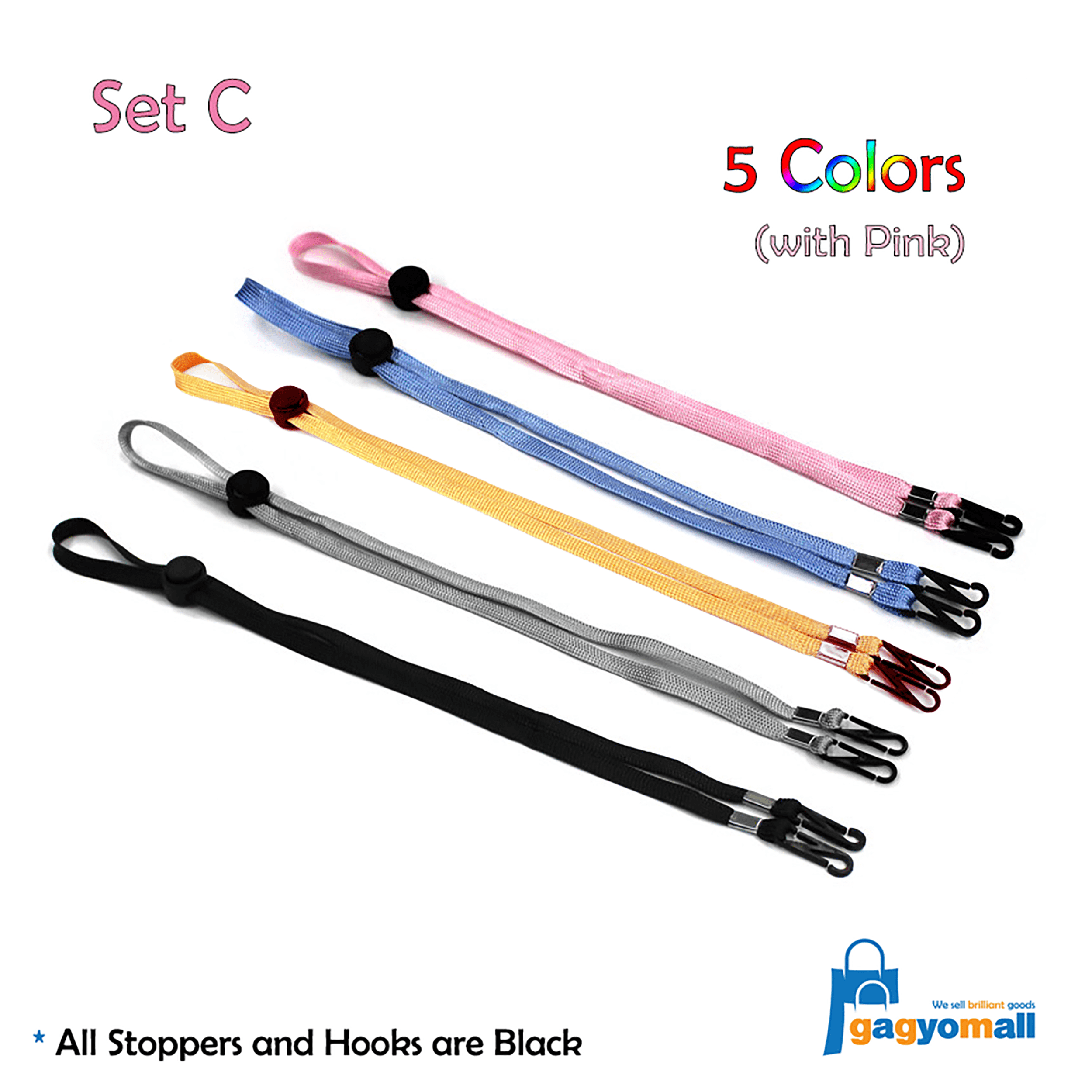 Relieve Pain for Kids Senior Adults Mask Holders Extender FINEST+6Pcs Colorful Mask Lanyard Straps for Back of Head or Neck with Clips and Adjustable Stopper for Extending Masks Buckle Band 