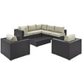 thumbnail image 4 of Modway Rattan Convene 8-Piece Wicker Outdoor Patio Furniture Sectional, Beige, 4 of 8