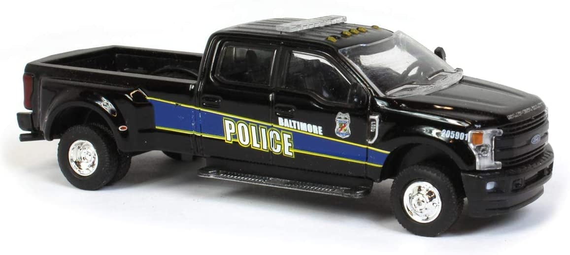 2019 Ford F-350 Lariat Dually Pickup Truck Black "Baltimore Police Department" (Maryland) "Dually Drivers" Series 5 1/64 Diecast Model by Greenlight