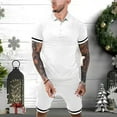 thumbnail image 2 of Mens Short Sets 2 Piece Outfits Polo Shirt Fashion Summer Tracksuits Casual Set Short Sleeve And Shorts Set For Men, 2 of 6