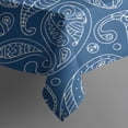thumbnail image 6 of Blue Pioneer Flower and Paisley Pattern Rectangle Tablecloth 60"x102",Waterproof Polyester Rectangle Table Cloth, Wipeable Spillproof Polyester Tablecloth for Dining, Camping, Indoor and Outdoor, 6 of 6