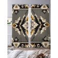 thumbnail image 3 of Sheer Curtains 108 Inches Long, Grey Orange Black Light Filtering Window Curtains for Living Room, Geometric Boho Ethnic Southwestern Rod Pocket Voile Sheer Curtain Drapes, 52"W x 108"L, 2 Panels, 3 of 8