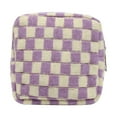 thumbnail image 2 of COM1950s Large Capacity Makeup Bag,Knit Checkerboard Cosmetic Pouch for Travel,Portable Organizer for Lipstick,Brushes,Phone and Daily Essentials, 2 of 9