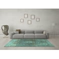 thumbnail image 3 of Ahgly Company Indoor Rectangle Medallion Light Blue Traditional Area Rugs, 5' x 7', 3 of 4