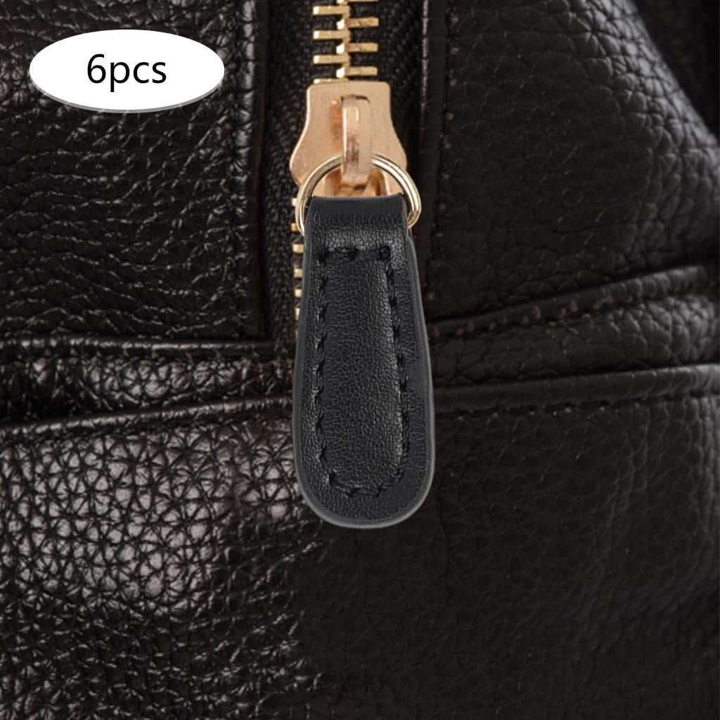 HOMYL 6x 6x Zipper Pull Fixer Craft PU Leather Zipper Tags for Luggage Handbags Purses