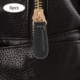 thumbnail image 6 of 6 Pcs Leather Zipper Pull Zipper Tags Fixer Pull Replacement Zipper Heads for Luggage Handbags Bags Purse Jacket Repair Supplies Black, 6 of 8