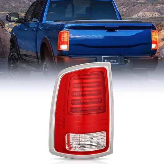 Nilight Taillight Assembly Compatible with 2013 2014 2015 2016 2017 2018 Dodge Ram 1500 2014-2018 Ram 2500 3500 LED Style Driver Side Rear Tail Light with Bulbs