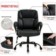Big and Tall Office Chair 400lbs Wide Seat Desk Chair PU Leather Computer Chair with Lumbar