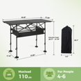 thumbnail image 2 of LET'S CAMP Mesa plegable para acampar, mesa portátil de aluminio enrollable para picnic con altura ajustable, gran bolsa de almacenamiento y transporte para picnic, camping, barbacoa, fiesta, patio tr, 2 of 5