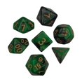 thumbnail image 3 of 7x Polyhedral Dices Smooth D4-D20 for dices set family Math Teaching Bar Table Board Games Green Black, 3 of 7