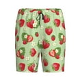 thumbnail image 4 of Wukai Strawberry Floral Men’s Short Pajama Pants With Pockets Soft Sleep Pj Shorts for Men-4X-Large, 4 of 6