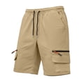 thumbnail image 4 of Moxiu Mens Light Weight Cargo Shorts for Summer with Pockets Casual Knee Length Stretch Outdoor Hiking Travel Work Short Pants Khaki,M, 4 of 7