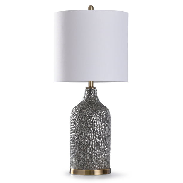 Rochford Antique Brass Textured Glass, Antique White Glass Table Lamps