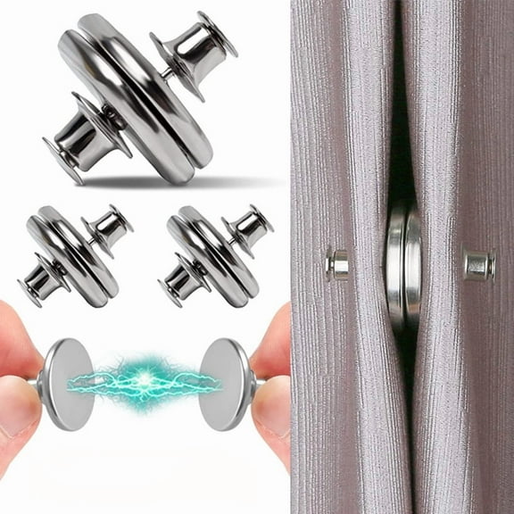 Double-Sided Magnetic Curtain Clips – Heavy-Duty Alloy Magnets for Drapes, Light Control & Privacy, Indoor & Outdoor Use