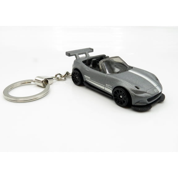 2015 '15 Mazda Miata MX-5 Grey Gray Convertible Car Rare Novelty Keychain 1:64