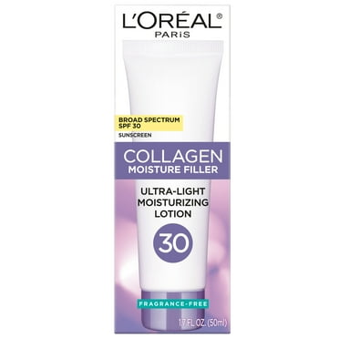 L'Oreal Paris Collagen Moisture Filler Hydrating Moisturizer, All Skin Types, SPF 30, 1.7 fl oz