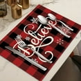 thumbnail image 2 of CuiLiyq Red and Black Buffalo Plaid Merry Christmas Party Placemats Set of 4, 18" x 12" Seasonal Winter Table Mats for Party Kitchen Dining Decoration (F), 2 of 8