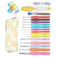 thumbnail image 1 of Ergonomic Crochet Hook Set, Comfortable Soft Handle  Kit for Arthritic Hands, Great Gift for Beginners and Advanced Crocheters, Long Aluminum Hooks for Clean Crocheting, 1 of 8