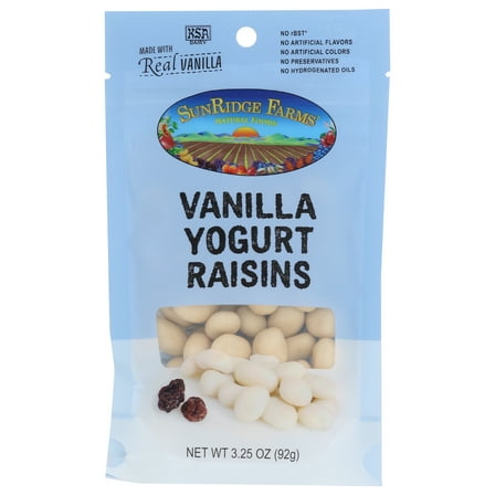 Pack of 8, Sunridge Farm Vanilla Yogurt Raisins, 3.25 oz