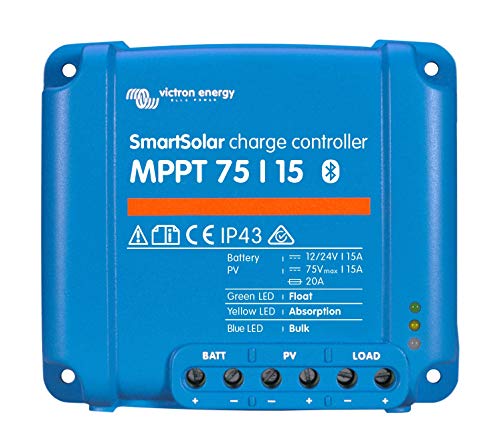 Victron Energy SmartSolar MPPT 75V 15 amp 12/24-Volt Solar Charge Controller (Bluetooth)