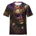 thumbnail image 3 of ICHUANYI Women's T-shirt Mardi Gras Fashion Casual Short Sleeve Crew Neck Tops Cloth New Trending, 3 of 4