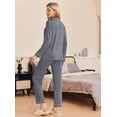 thumbnail image 2 of Ekouaer Pajamas Women's Long Sleeve Sleepwear Soft Button Down Loungewear Pjs Lounge Set Nightwear, 2 of 5