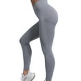 thumbnail image 1 of Jumpingount Pantalones deportivos de Yoga para mujer, cintura alta, realce, forma de sonrisa, mallas de cadera, correr, Fitness, gimnasio, Yoga, Pijama gris claro M, 1 of 6