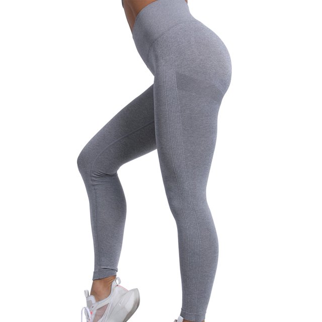 Jumpingount Pantalones deportivos de Yoga para mujer, cintura alta, realce, forma de sonrisa, mallas de cadera, correr, Fitness, gimnasio, Yoga, Pijama gris claro M