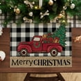 thumbnail image 2 of Merry Christmas Placemats Set of 4 Buffalo Plaid Truck Gift Tree Winter Xmas Table Mats Table Decoration 12x18 Inch, 2 of 6