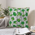 thumbnail image 4 of KLL Broccoli 2 Decorative Throw Pillow Covers Velvet Soft for Couch Sofa Bedroom Living Room Outdoor (No pillow core)- 18"x18", 4 of 5