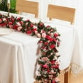 thumbnail image 7 of Artificial Flower Garland,Silk Rose Vine Flowers with Green Leaves,Hanging Fake Roses Garlands,Rose Ivy Flower Vines Floral Garland for Anniversary Wedding Birthday Party Decor,8ft/Pc,Topboutique, 7 of 7