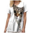 thumbnail image 5 of NIEWTR Women's V Neck Pet Print Scrub Tops Soft Medical Nurse Uniform Shirts with Pockets Casual Work Wear(Light Gray,M), 5 of 8