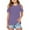 Purple, variant on Girls Short Sleeve Crew Neck Cold Shoulder Tee Top Cute Casual Blouse for Children